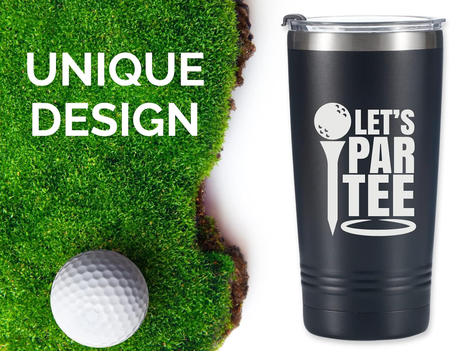 Onebttl Golf Gifts for Men - Funny 20oz Tumbler, Dad & Fathers Day Gift - Black - Let's Partee - Image 3