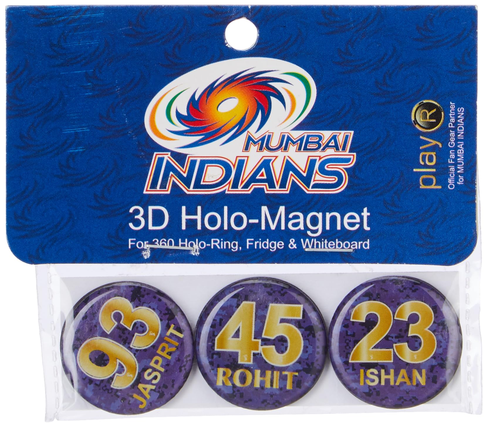playR x Mumbai Indians Official Magnet Set (Pack of 3) – Iconic Team Collectibles for Every Fan Blue