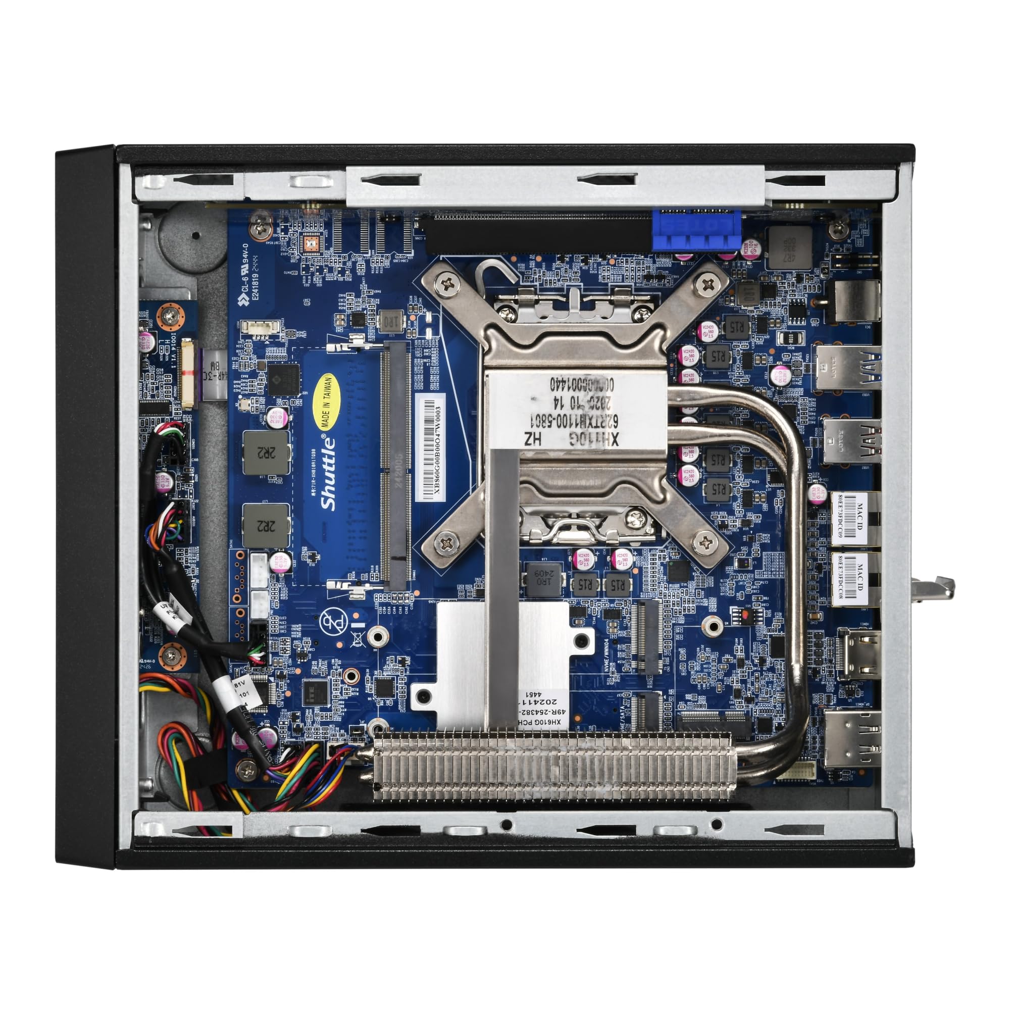 Shuttle XPC Slim Barebone XB860G2・S1851・Intel H860・1xDP・2xHDMI・2 PCIe Slots (1x 16X & 1x X1), (XB860G2)