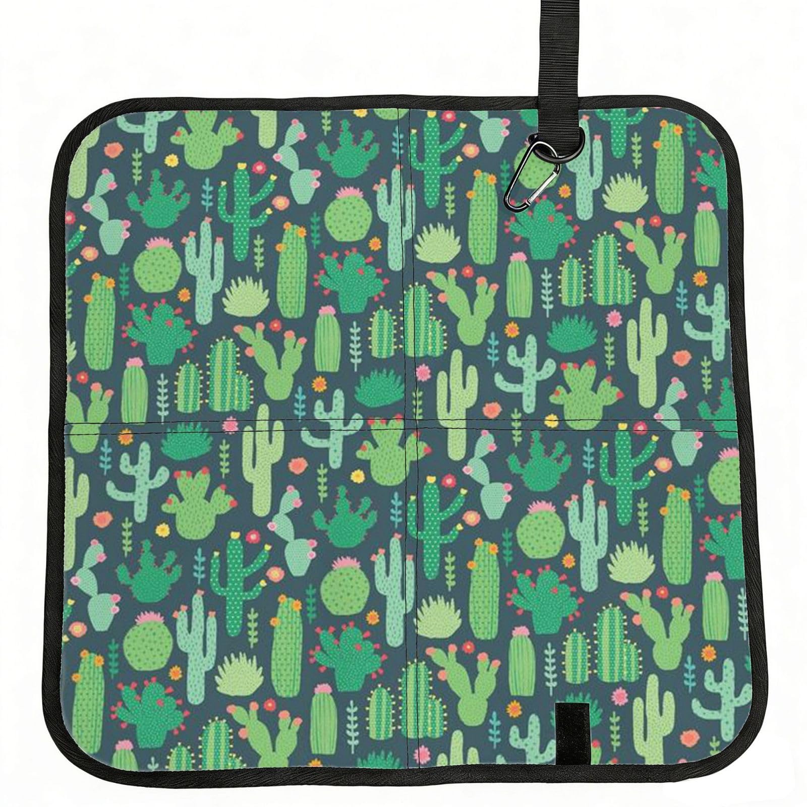 ERCgad Cute Cactus Seamless Illustration Print Foldable Seat Cushion Portable Chair Pad Lightweight Travel Outdoor Office Home
