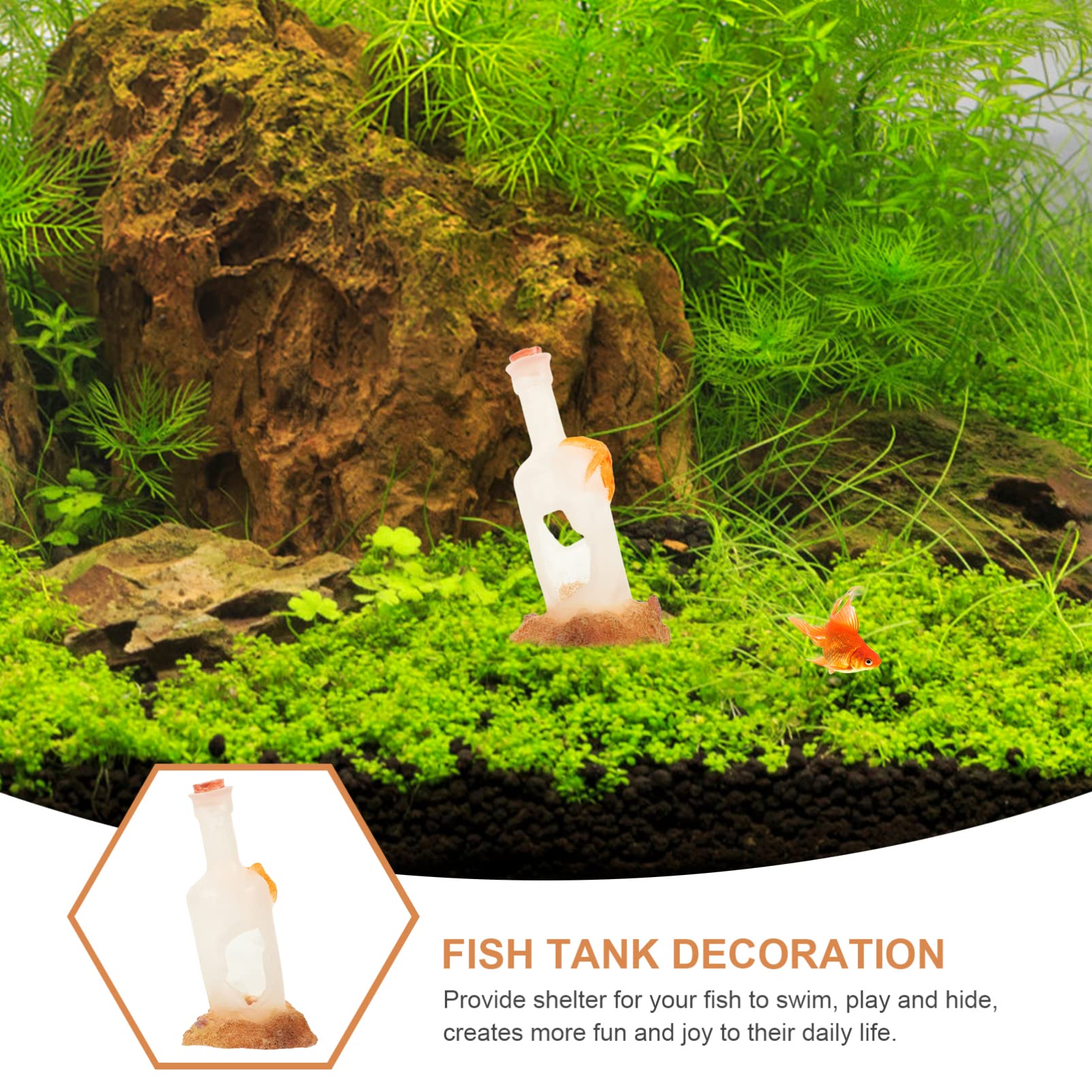 Happyyami 5piezas Figurita Decorativa De Acuario Botella Simulada Adorno Acuático De Resina para Peceras y Decoración Submarina Accesorio Artístico para Tanques De Peces