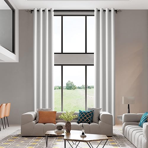 MAIHER Cortina extra larga de 17 pies de largo, para oscurecer la habitación, con aislamiento térmico, cortina de 2 pisos para techo alto, 1 panel