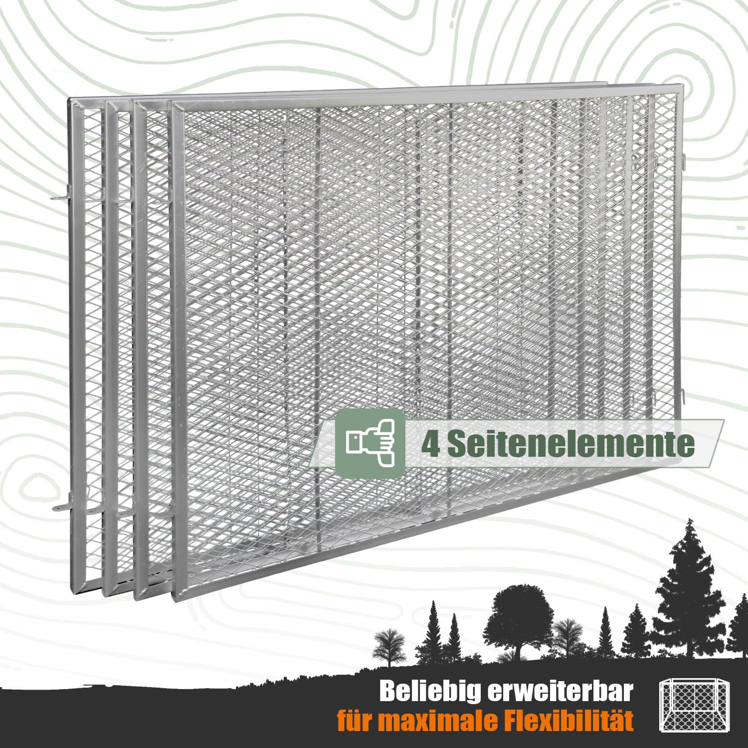 Komposter Garten Metall 800L Schnellkomposter Metallkomposter 100x100 cm Kompostgitter verzinkt Gartenkomposter Kompostbehälter für Bio-Abfälle