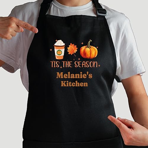 Miniatura 9 de Tis Season, Customized Halloween Apron, Fall & Thanksgiving Apron, Christmas Aprons For Women, Autumn Kitchen Pumpkin Aprons, Delantales de Cocina,