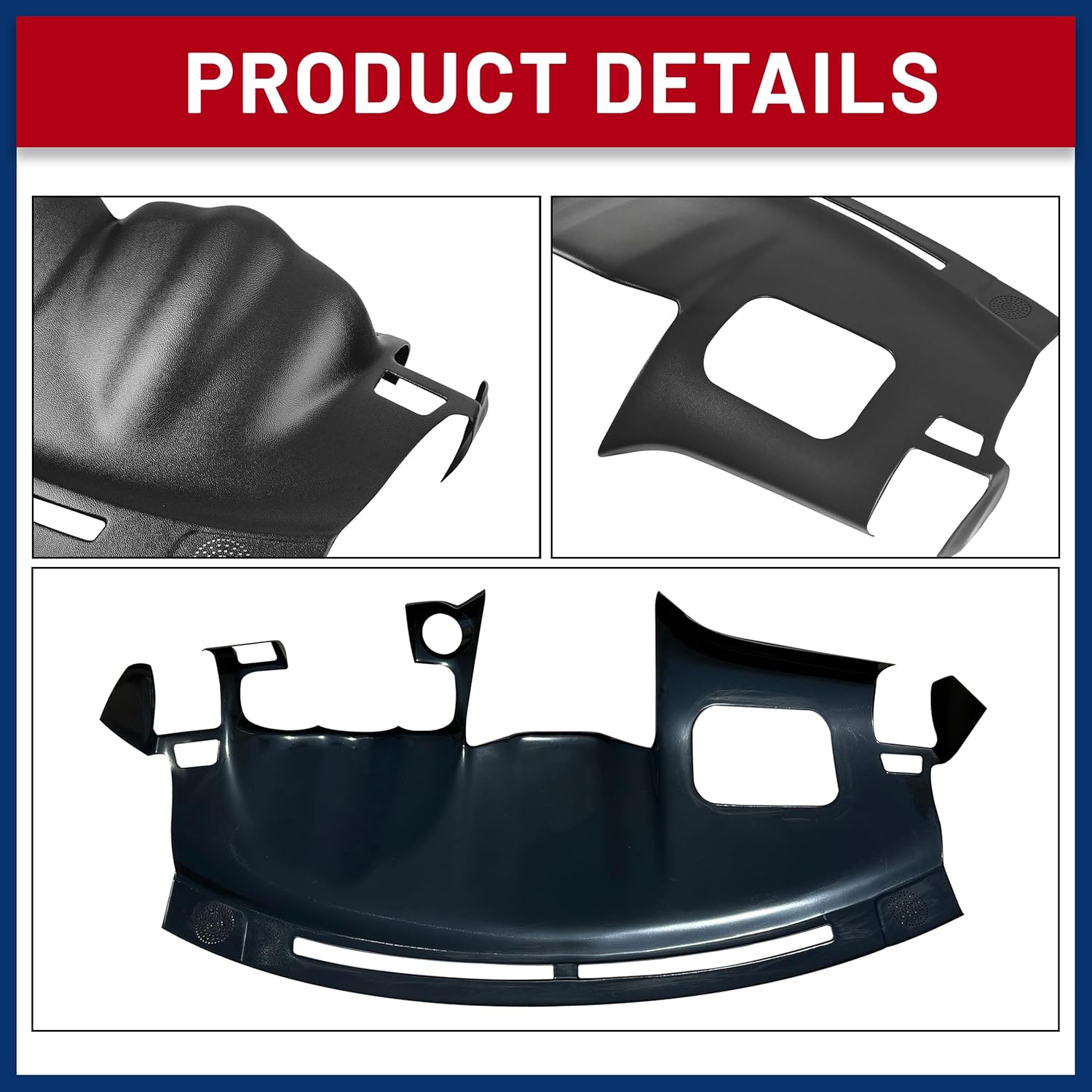 DashSkin Dash Cover Compatible with 2004-2009 Lexus RX 330 RX 350 RX 400h in Black Without Center Speaker Holes - Hard Molded Plastic Dashboard Cap