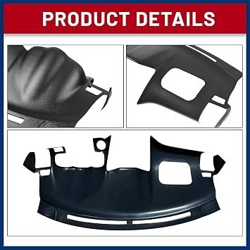 Dash Cover Compatible with 2004-2009 Lexus RX 330 RX 350 RX 400h in Black Without Center Speaker Holes - Hard Molded Plastic Dashboard Cap