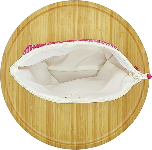 Miniatura 3 de Bolsas de maquillaje, Cosmetiquera Artesanal de Telar. Souvenir & Regalo Mexicano. Regalo Oaxaca. Bolsas hechas a mano de Oaxaca México. (Beige y