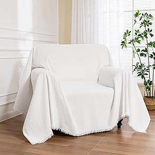 MEETSKY Oversized Chair Covers White Couch Cover Washable Armchair Slipc...