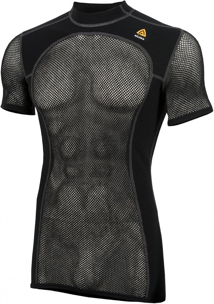 Amazon.co.jp: ACLIMA(アクリマ) Mens Woolnet T-Shirt JetBlack XS