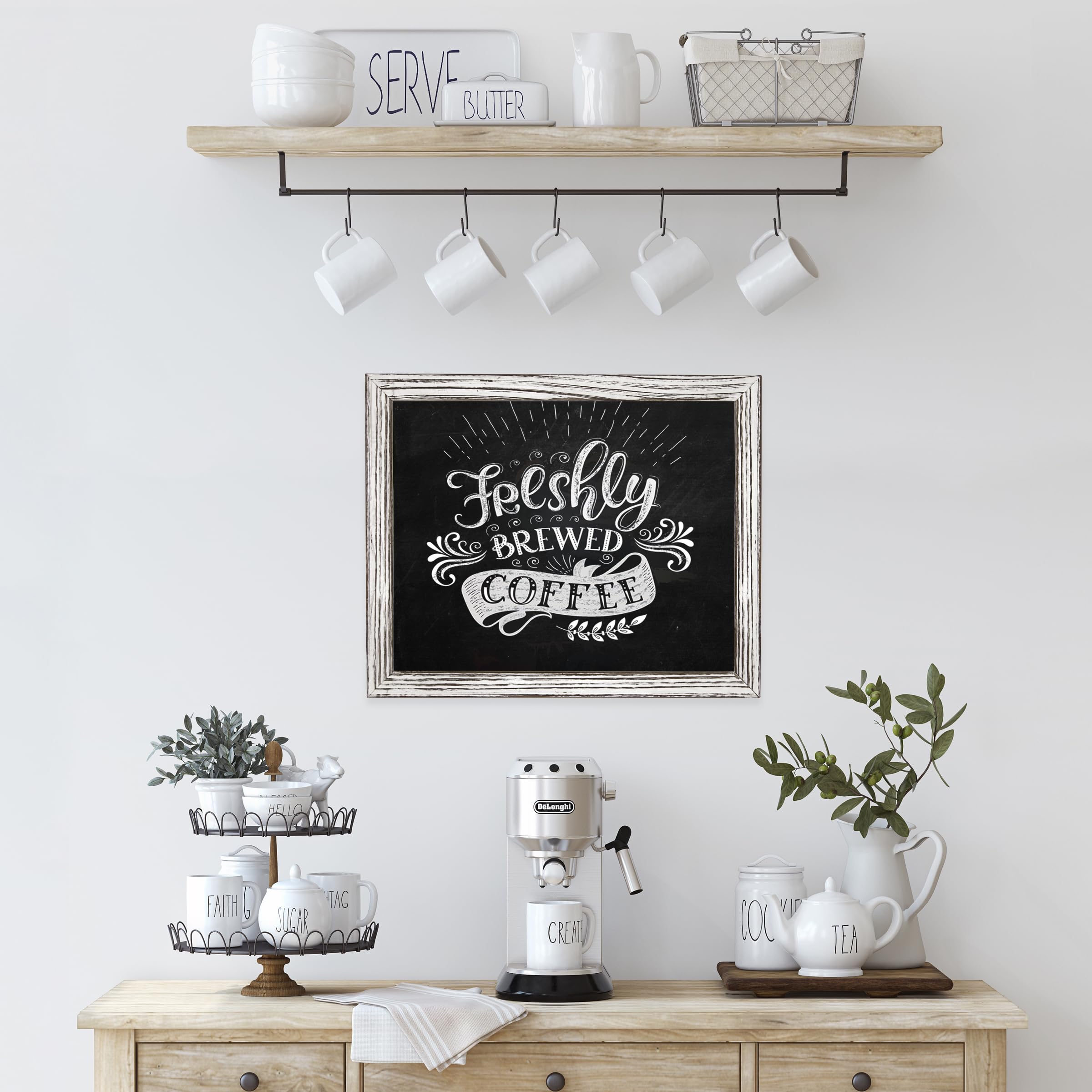 TenXVI Designs Biały wiszący lub wolnostojący pionowy / poziomy magnetyczny rustykalny znak tablicowy na stoły, wesela, wystrój domu wiejskiego i rustykalny wystrój domu, 45 x 52 cm, biały