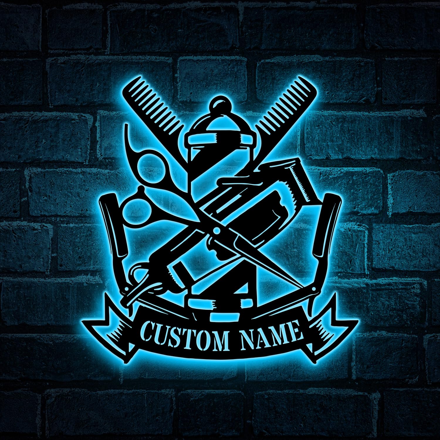 V-DECORPARKS Barbershop Custom Metal Sign | Personalized Barber's Lounge Wall Art | Man Up Barbershop Custom Signs | Indoor/Outdoor Metal Decor