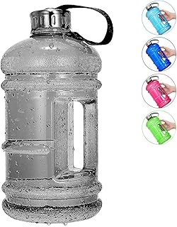 Vaupan Half Gallon Big Water Bottle, 2.2L/73 OZ Large Leak Proof Sports Jug with Handle,Huge BPA Free PETG Plastic Wide Mouth Drinking Container Flask for Fitness Gym Biking Travel Outdoor Water Jug
