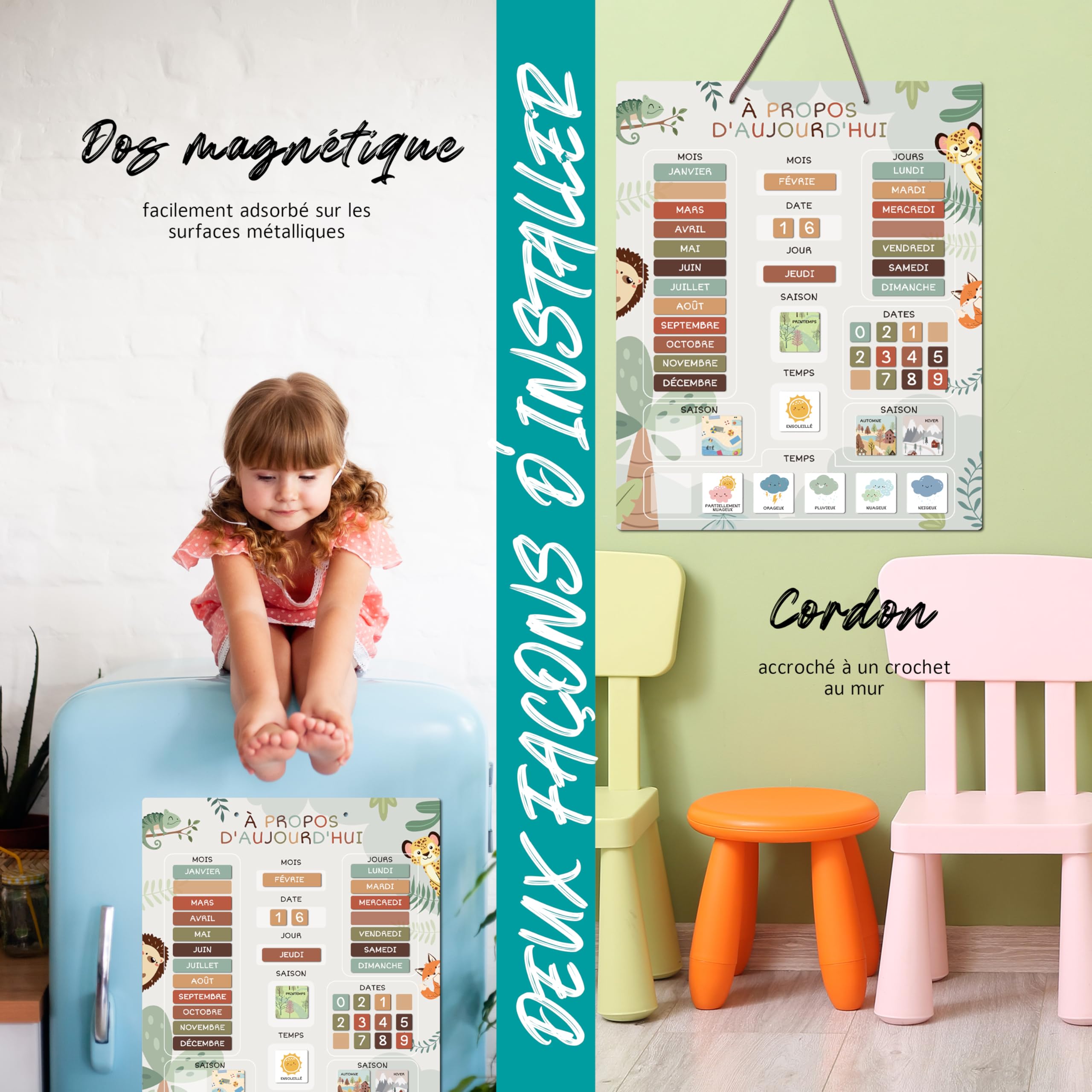 Semainier Enfant Magnetique Calendrier Mural Magnétique Chuckle Pour Enfants - 40x32cm - Apprentissage Saisons, Date, Météo - 4-10 Ans Calendrier Magnétique Apprentissage Saisons Météo Semainier Enfant Magnetique Calendrier Mural Magnétique Chuckle Pour Enfants - 40x32cm - Apprentissage Saisons, Date, Météo - 4-10 Ans Calendrier Magnétique Apprentissage Saisons Météo