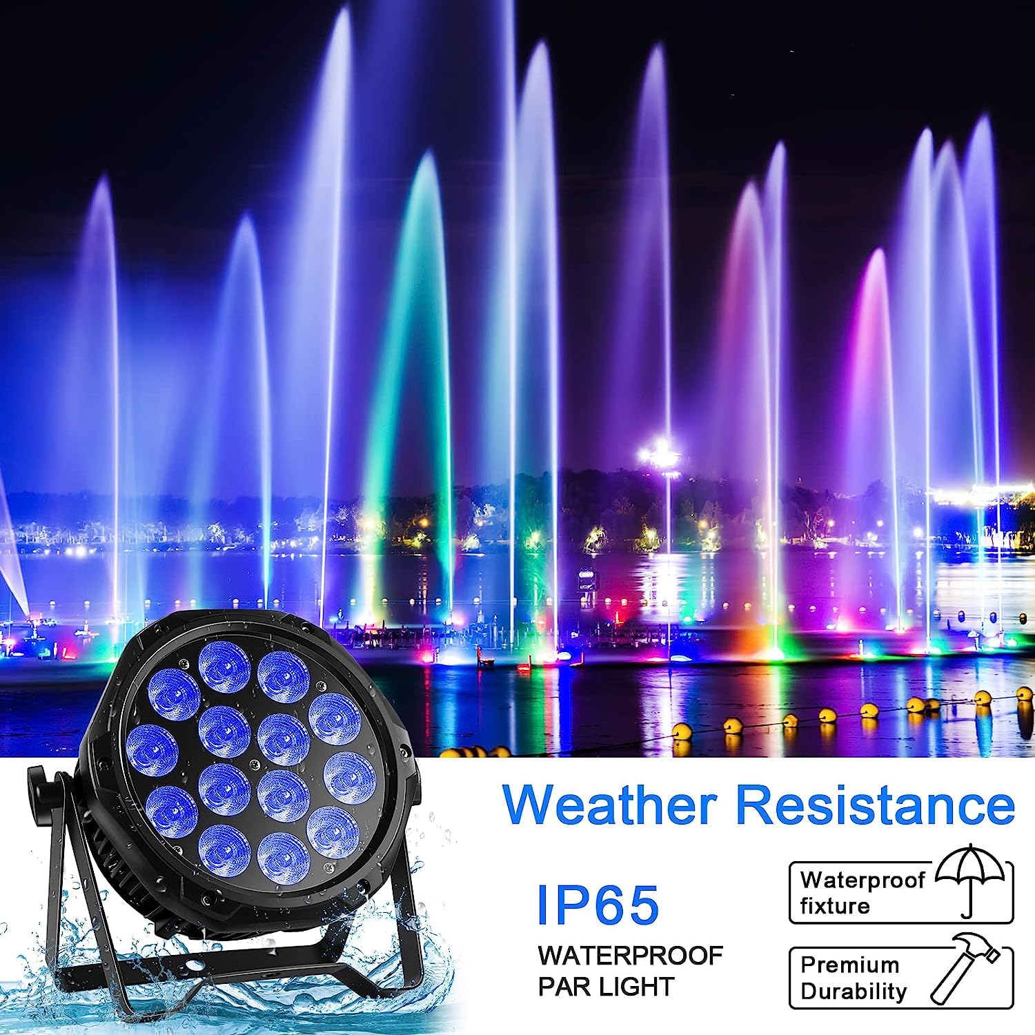 U`King 4PCS 70W LED Par Strahler IP65 Wasserdicht, RGBW Bühnenlicht Scheinwerfer Outdoor Bühnenbeleuchtung Ideal für Hochzeit Party Außenanwendungs Bühnenbeleuchtung