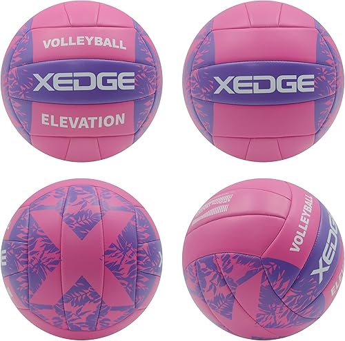 Miniatura 2 de XEDGE Pelota de voleibol cosida a máquina, tamaño 5, oficial para entrenamiento en interiores y exteriores, playa, césped y juego en la cancha