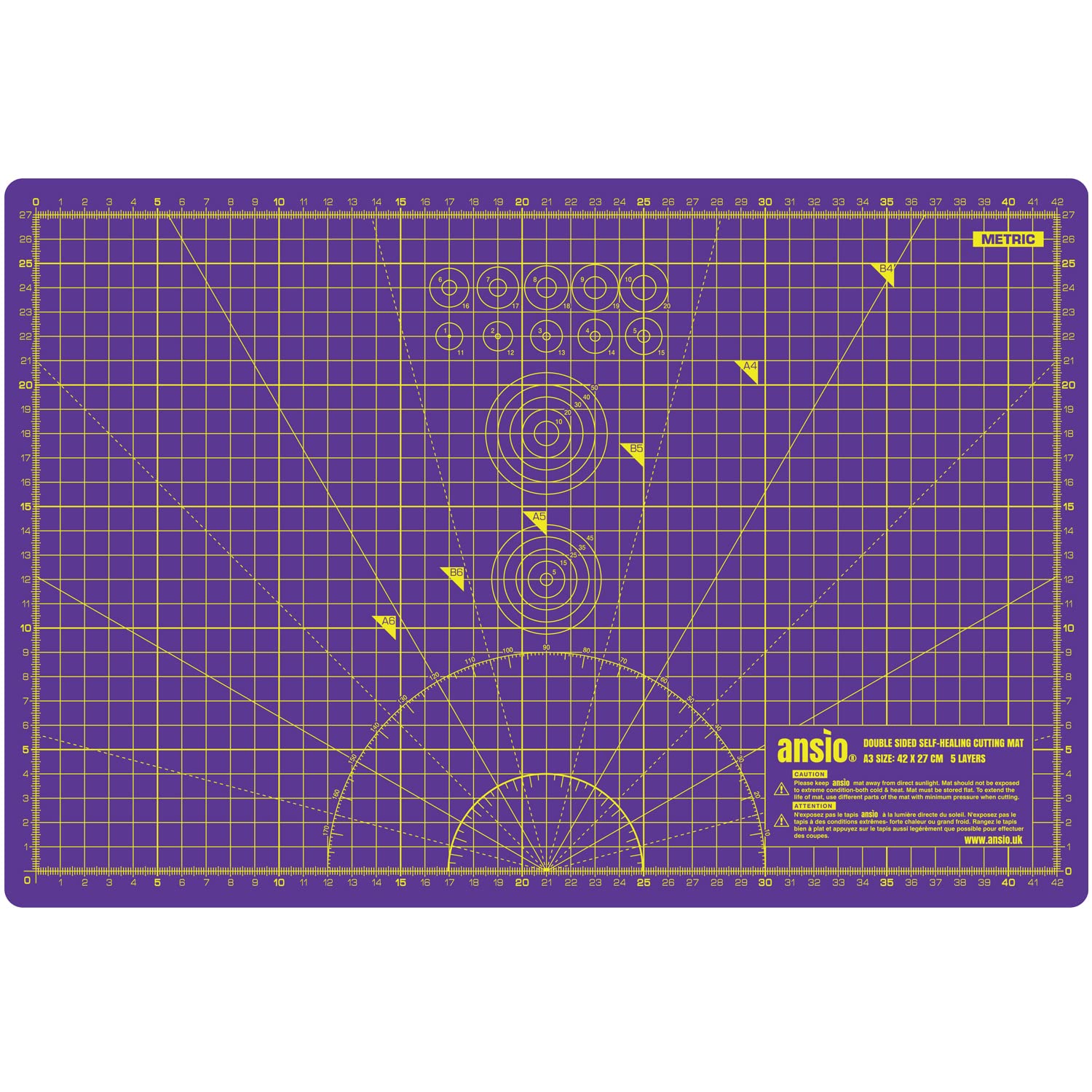 Tappetino Da Taglio Autorigenerante A3 - 5 Strati, Rosa/viola, 42x27cm - Foto 6