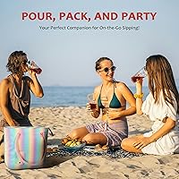 Vista 25 de Tirrinia Bolsa de vino, enfriador de playa para regalo de viaje, bolsa de viaje con boquilla para picnic, BYOB, fiesta, cena, piscina