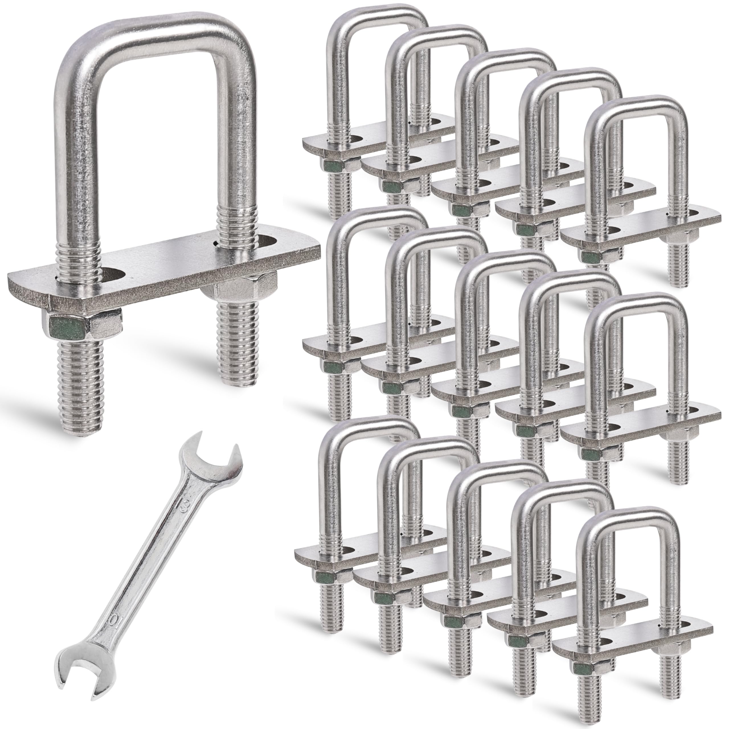 M8 Stainless Steel U-Bolts - 4 Sets, FREE SHIPPING -10 M8 Stainless Steel U-Bolts - 4 Sets, FREE SHIPPING -10