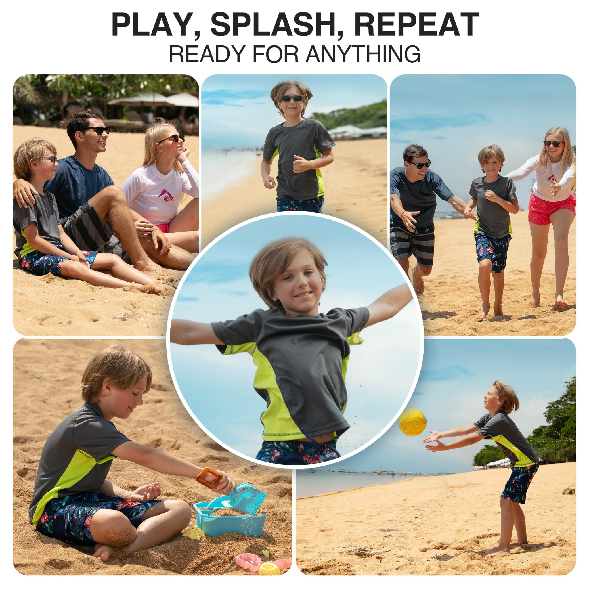 Kanu Surf Boys' Color Block UPF 50+ Swim Tee