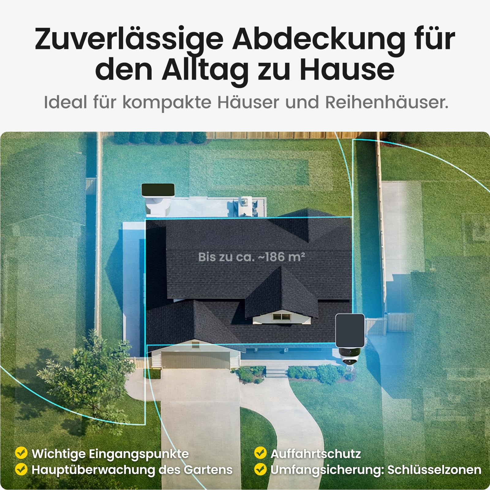 aosu T2 Pro 3K Überwachungskamera Aussen Solar 2er-Kit Cam, 360° PTZ & KI | Dual-Kamera, 8x Zoom Farb-Nachtsicht, Erweiterbarer 1TB Speicher, IP65 wetterfest, einfache Montage, für Gärten, kein Abo