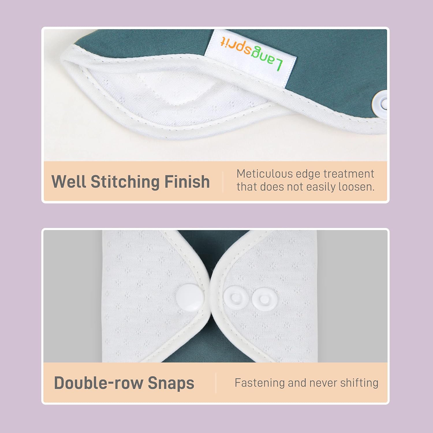 Langsprit Reusable Sanitary Pads for Women, Feminine Pads for Women Regular Absorbency Cotton Washable Cloth Menstrual Pads 6pcs Set with Mini Wet Bag Leakfree and Periods (Medium)