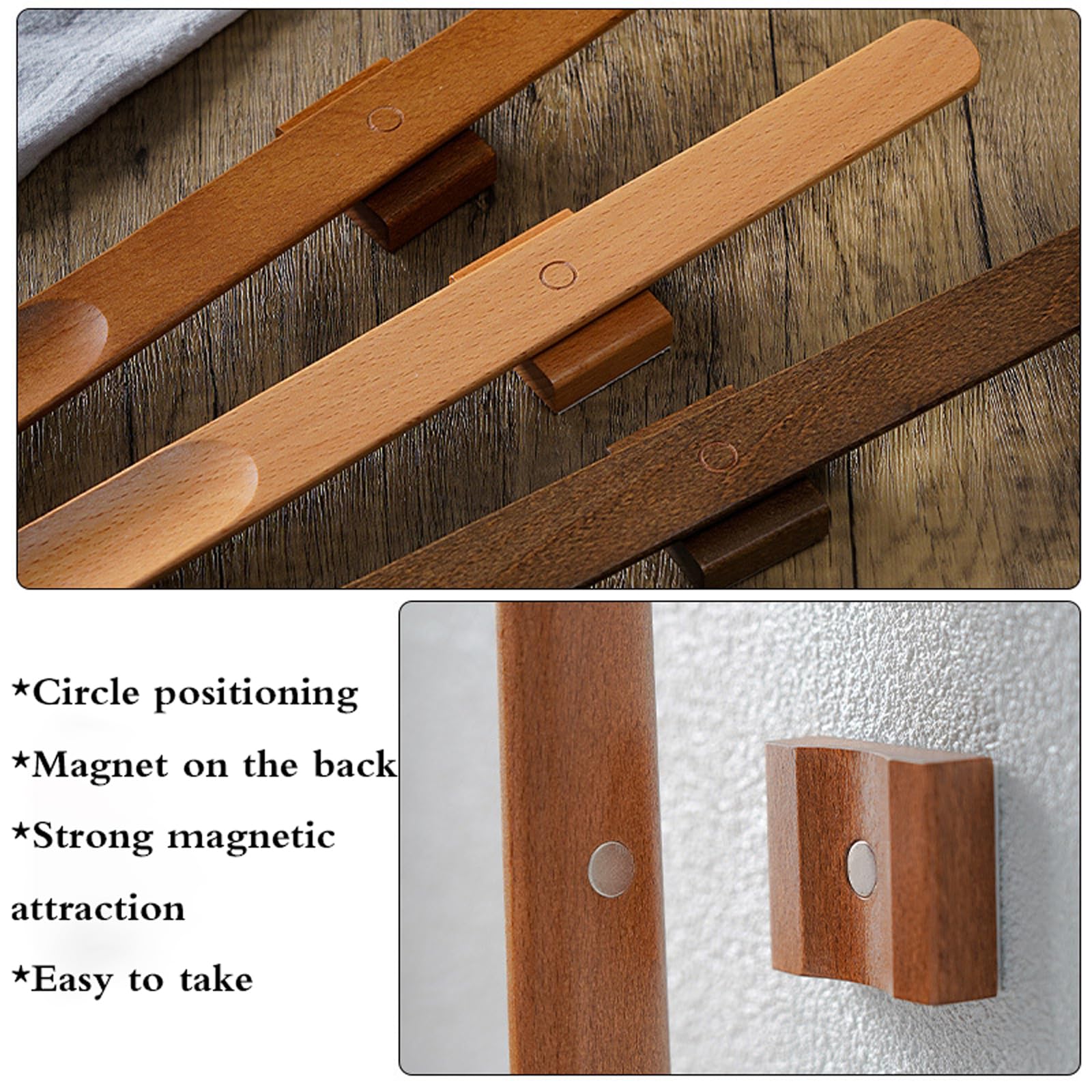 Levantador magnético de zapatos de mango largo y calzador de madera, cuchara resistente para zapatos perezosos para hombres, mujeres, niños y ancianos, fácil de usar, perfecto para el calzado diario