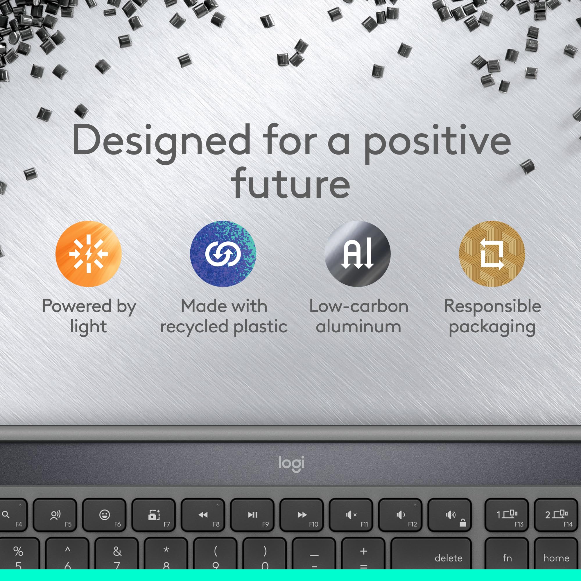 Logitech Signature Slim Solar+ Wireless Bluetooth Keyboard K980 for Mac, Solar and Artificial Light Powered, Up to 10 Years Battery Life, Customizable Keys - Graphite