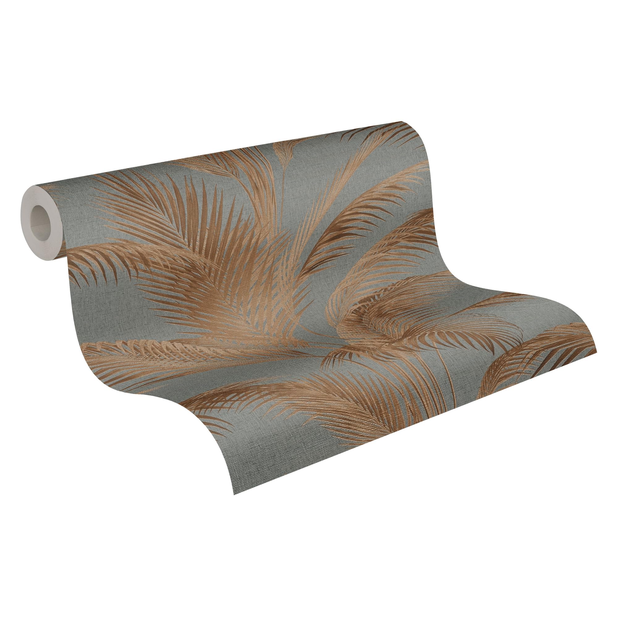 Papel pintado de fieltro con diseño de palmeras Michalsky 399803 gris