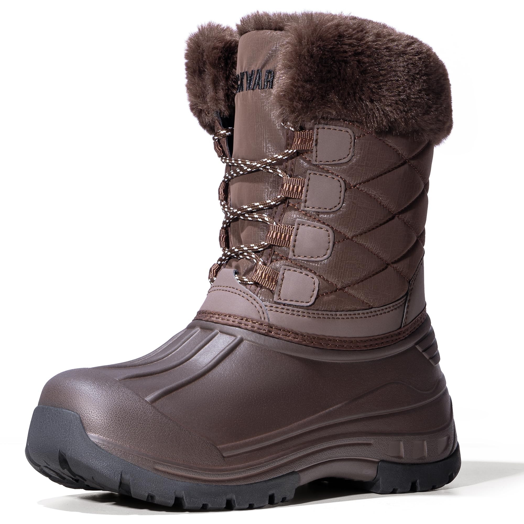 Snow Boots for Men Winter Waterproof Insulated Non Slip Plush Lined Outdoor Lightweight Warm Tactical Work Hiking Snow Boots