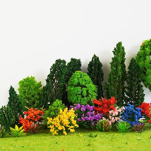 Miniatura 3 de 50 árboles modelo de 1.1 a 5.5 pulgadas, modelo de diorama mixto, árbol, flor, césped, arquitectura, mini árboles falsos para manualidades, modelo