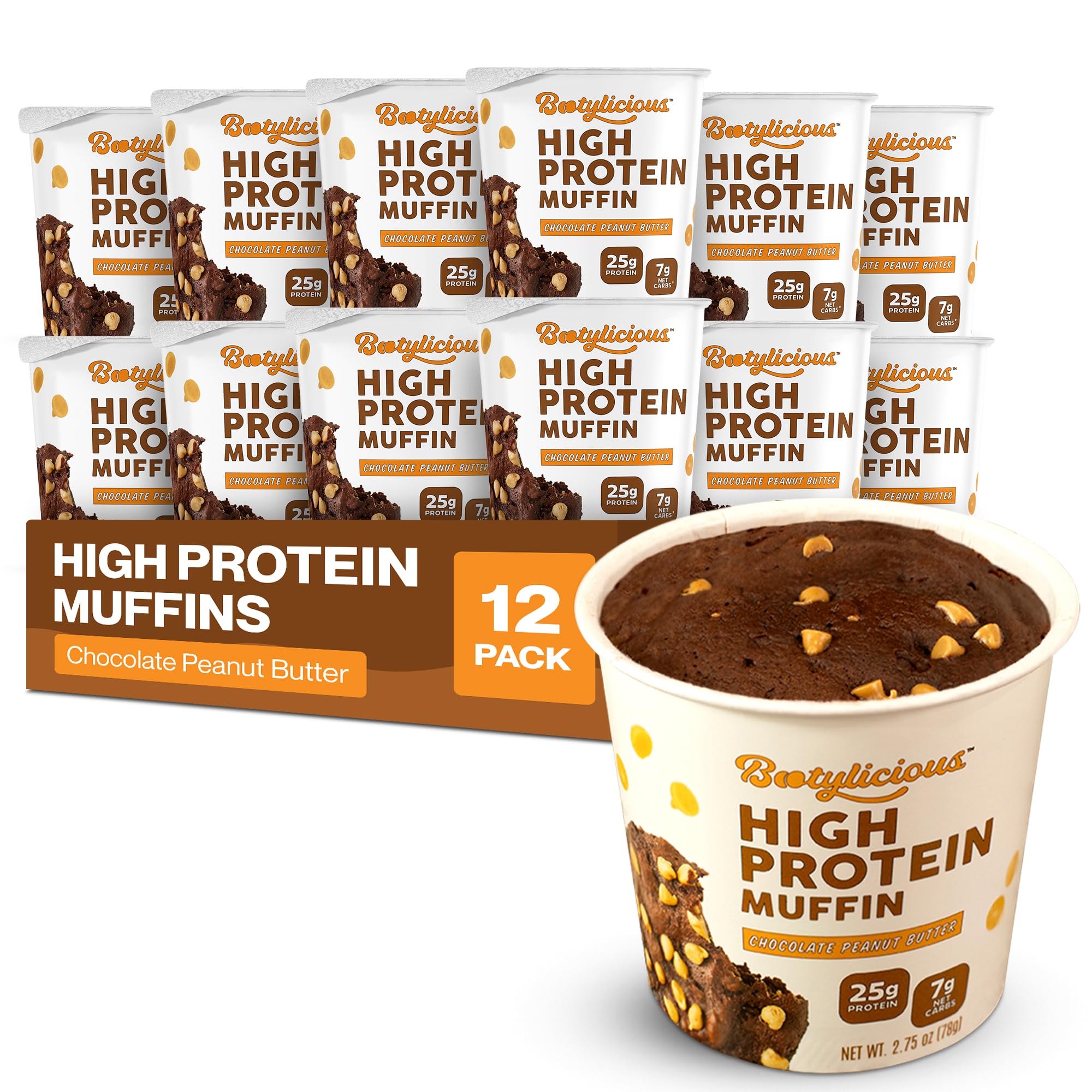 Bootylicious | High-Protein Muffin | 25g Protein, 7g Net Carbs, - nutrition bars and drinks | Mubboo