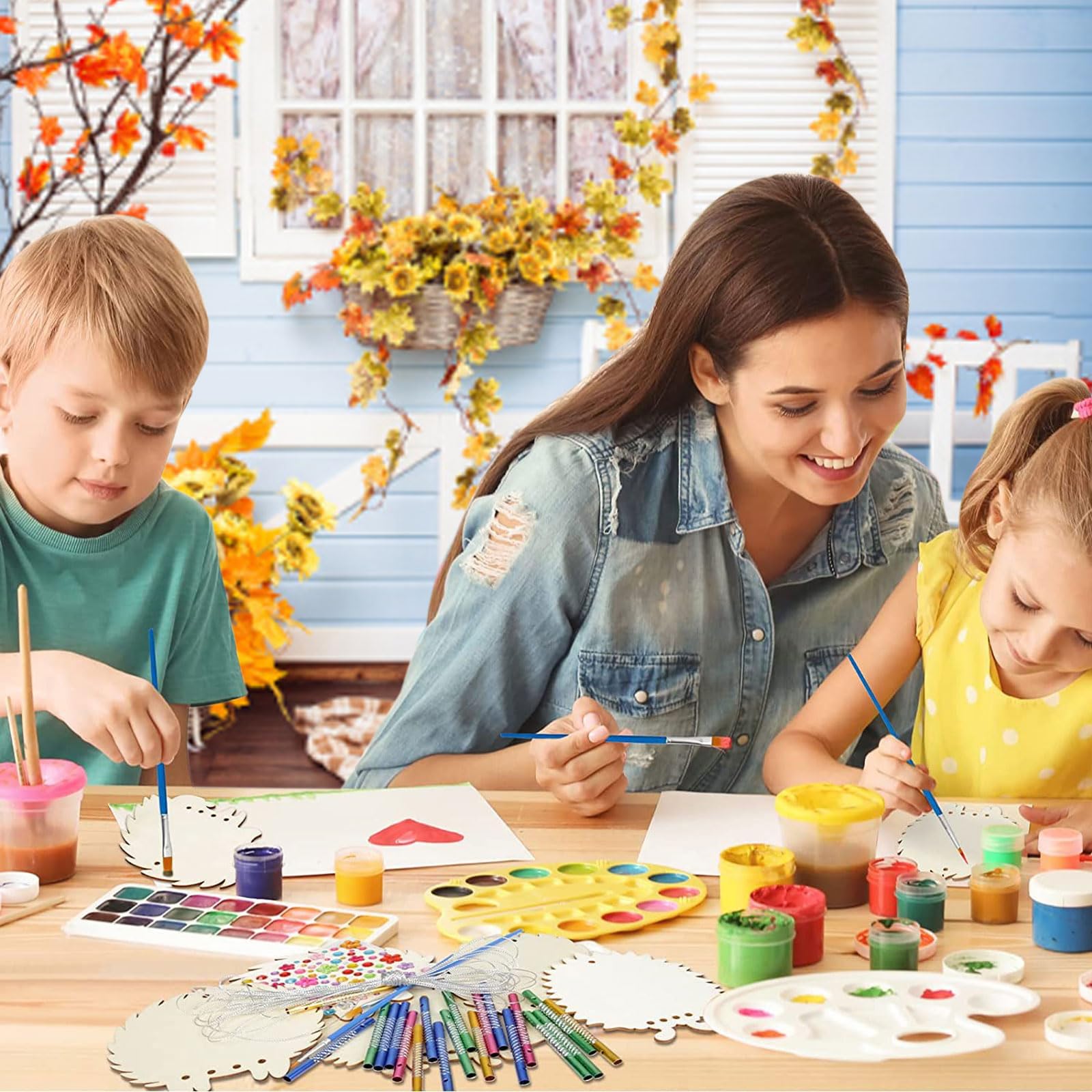 Bastelset Windspiel Für Kinder – DIY Eulen & Blätter Bemalen, Herbstdeko Selber Machen