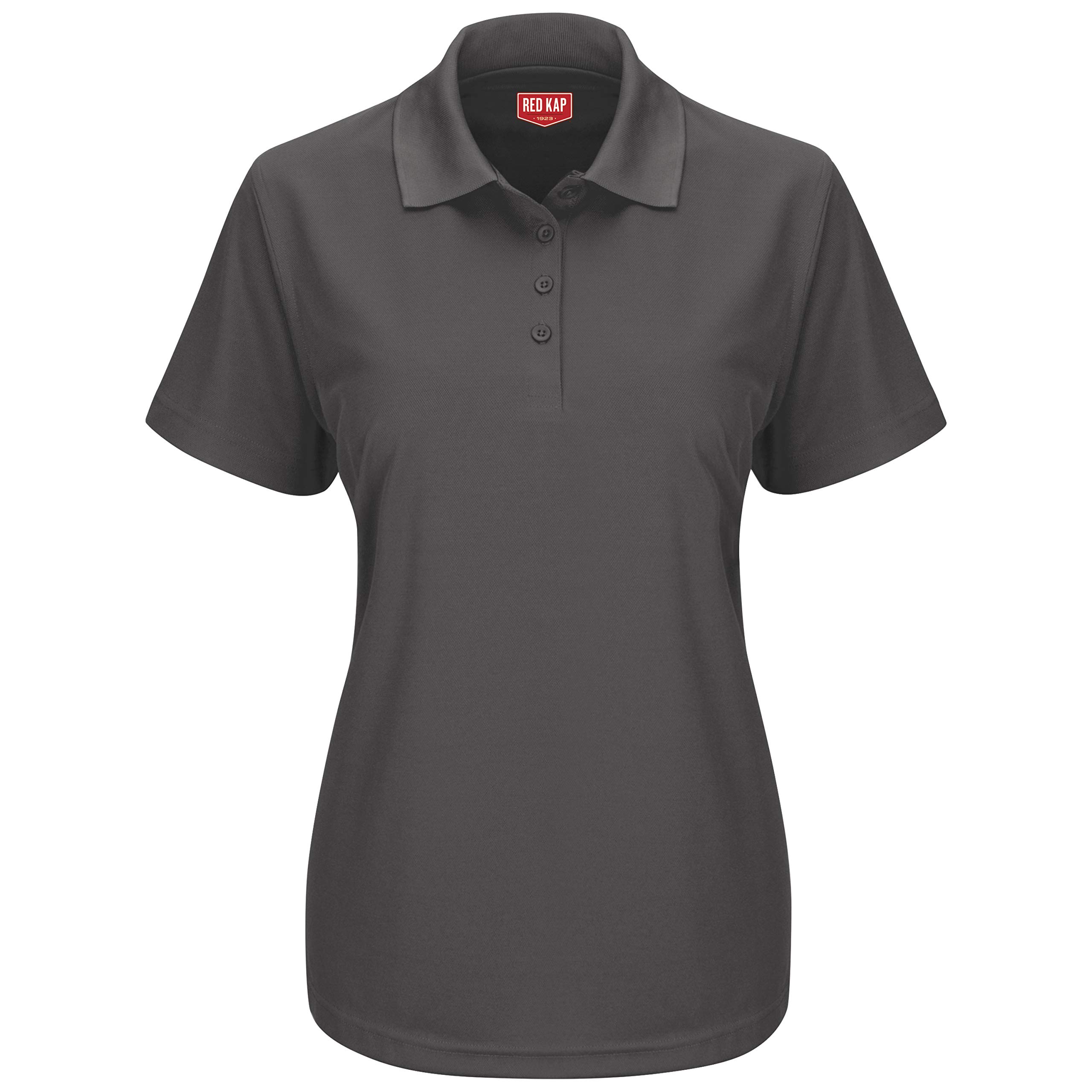 Red Kap Women's Charcoal Short Sleeve Performance Knit Pocketless Core Polo - Grey - X-Large