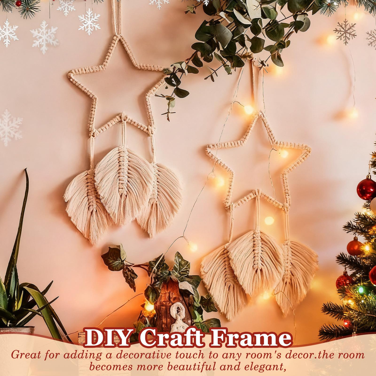 Adorno de Figura Dorada de Hierro para Pared, Marco DIY para Manualidades Navideñas, Resistente al Óxido y Seguro, Adecuado para Decoración de Navidad y Bodas