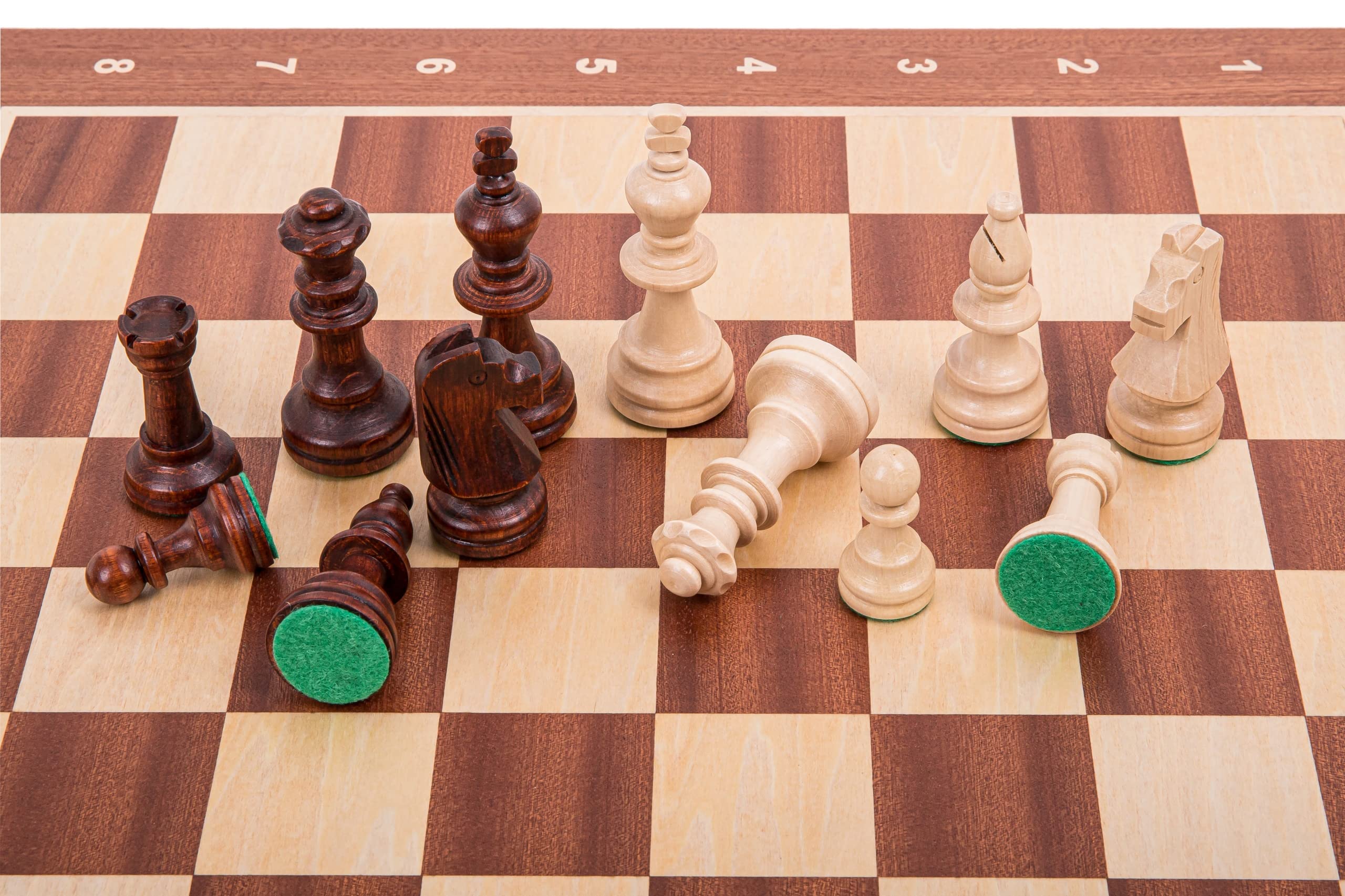 Square - Pro Schach Set Turnier Nr. 6 Mahagoni COR + 2 Extra Damen - Schachbrett + Schachfiguren Staunton 6 + Koffer - Schachspiel aus Holz