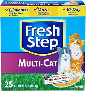 Fresh Step Multi-Cat Litter, Scented with Febreze, 25 Lb