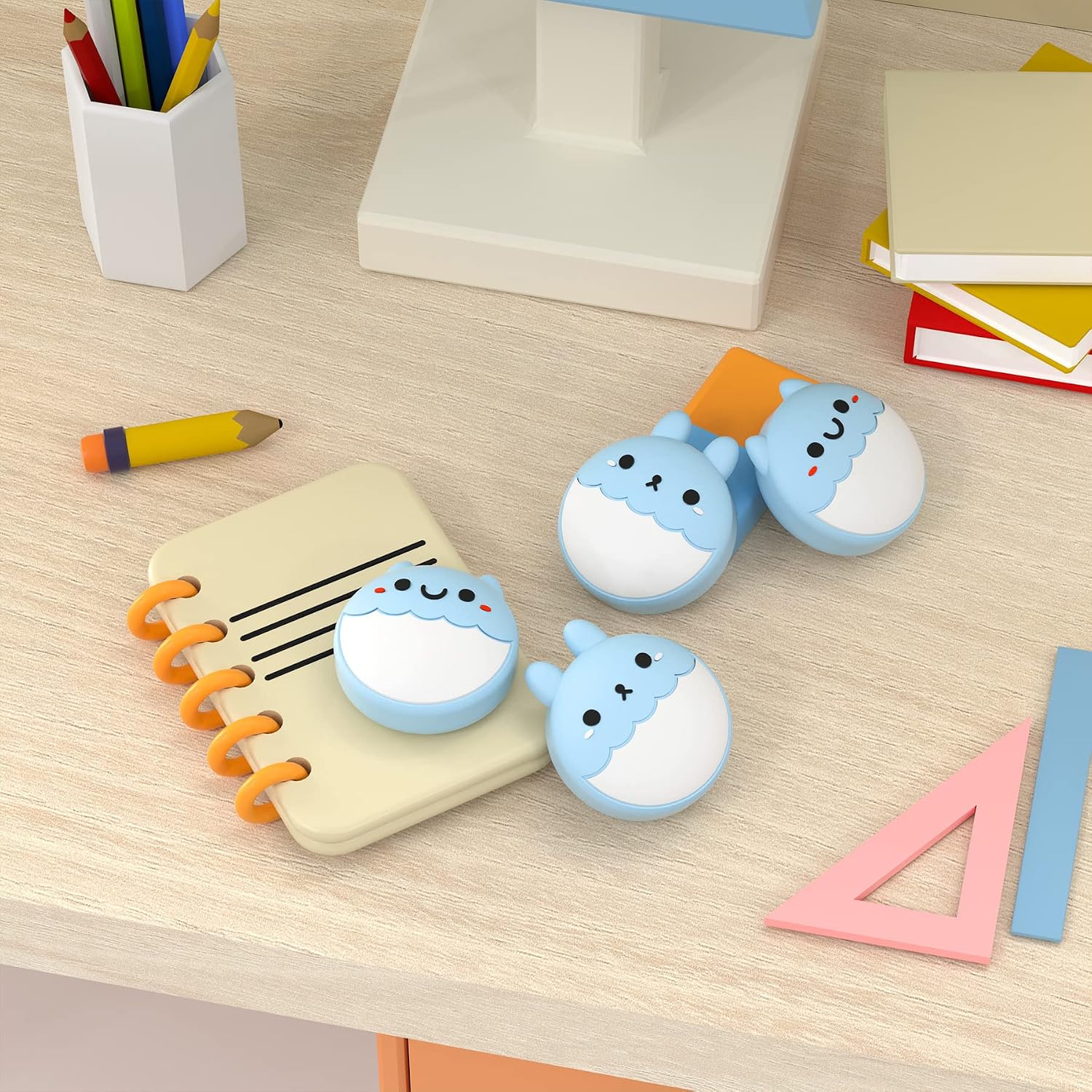 eXtremeRate PlayVital Rabbit & Squirrel Cute Thumb Grip Caps for Nintendo Switch, Heaven Blue Joystick Caps for Nintendo Switch Lite, Analog Cover Thumbstick Grips for OLED Joycon