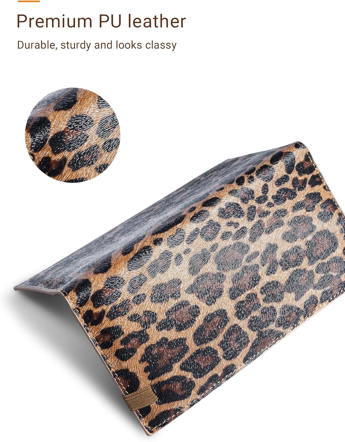 Zreal Checkbook Cover for Men & Women(2021 New Version), Premium Vegan Leather Checkbook Holder Slim Wallets for Top & Side Tear Duplicate Checks with RFID Blocking (Dark Leopard)