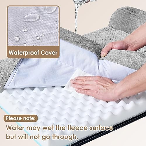 Miniatura 3 de EHEYCIGA Cama de espuma viscoelástica para perros de tamaño grande, cama para mascotas para perros grandes con forro impermeable, sofá cama