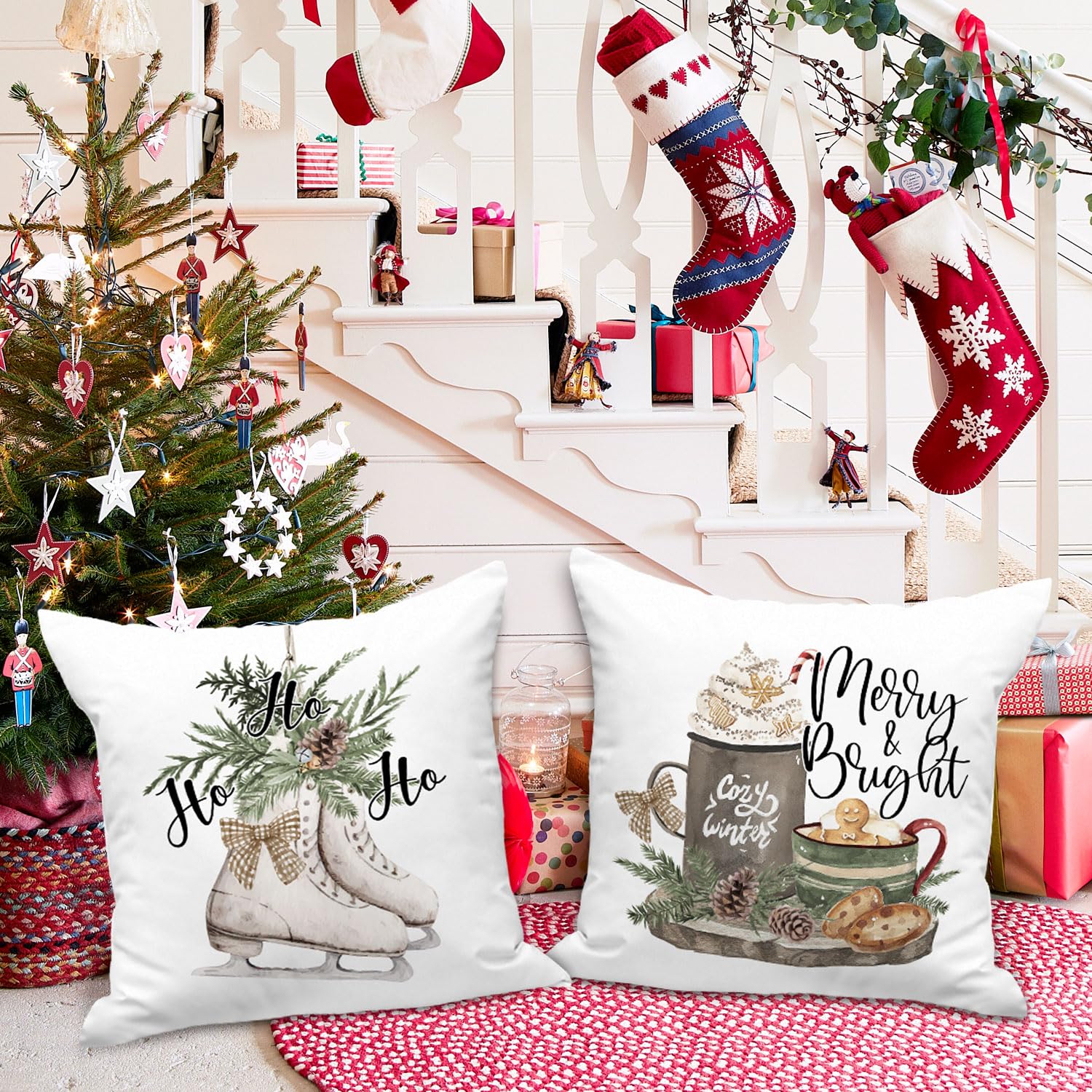 Lanpn 45x45 Christmas Throw Pillow Covers Set of 4 - Image 4