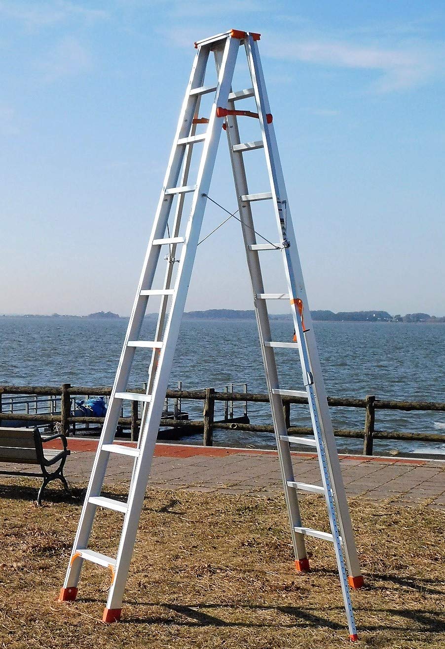 Amazon.co.jp: 倒れないアルミ脚立 11段 不倒脚立 一般工事用