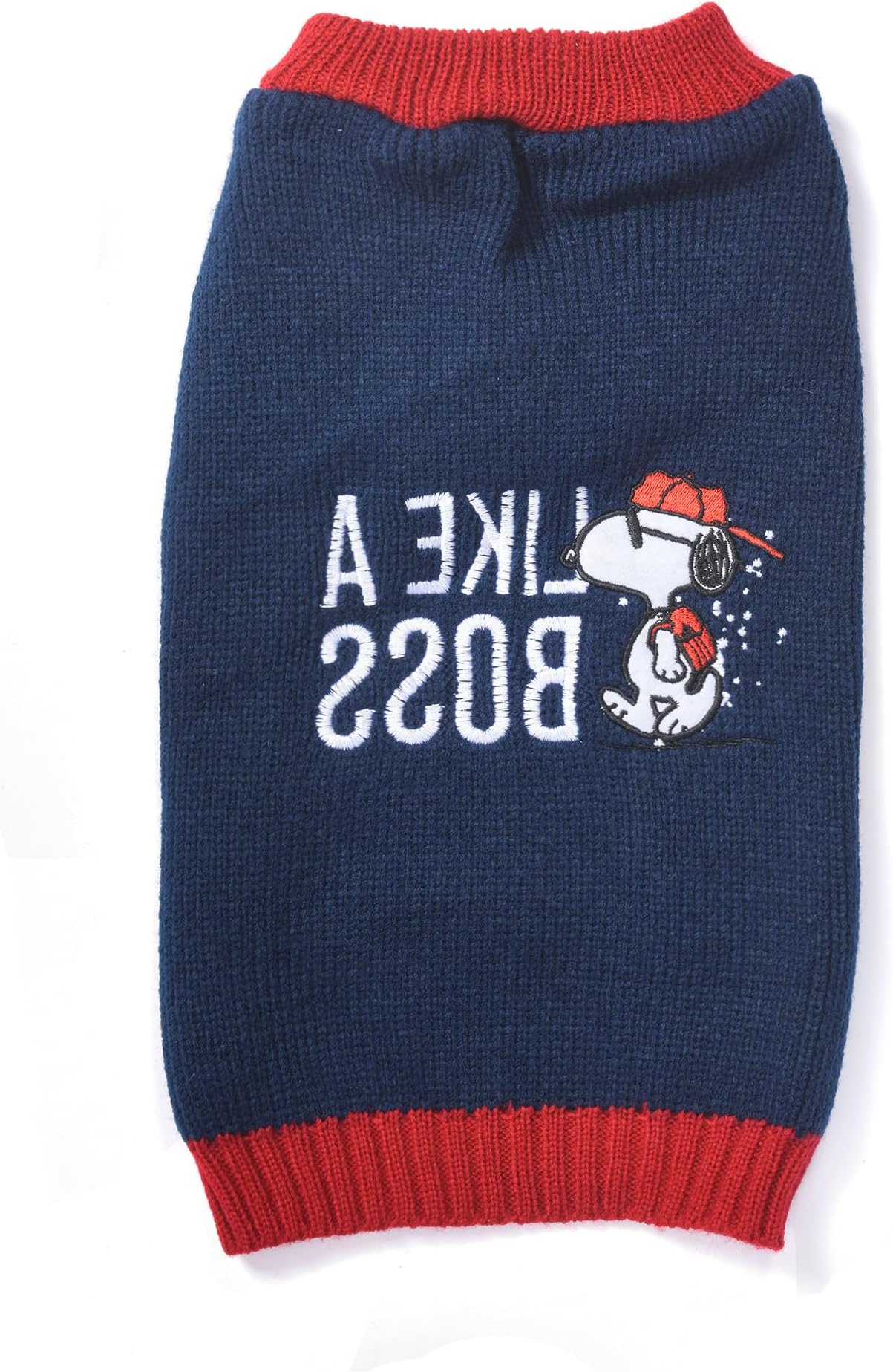 Snoopy "Like a Boss" Dog Sweater, Medium | Soft and Comfortable Dog Apparel Dog Clothing Dog Shirt | Peanuts Snoopy Medium Dog Sweater, Medium Dog Shirt for Medium Dogs,Navy