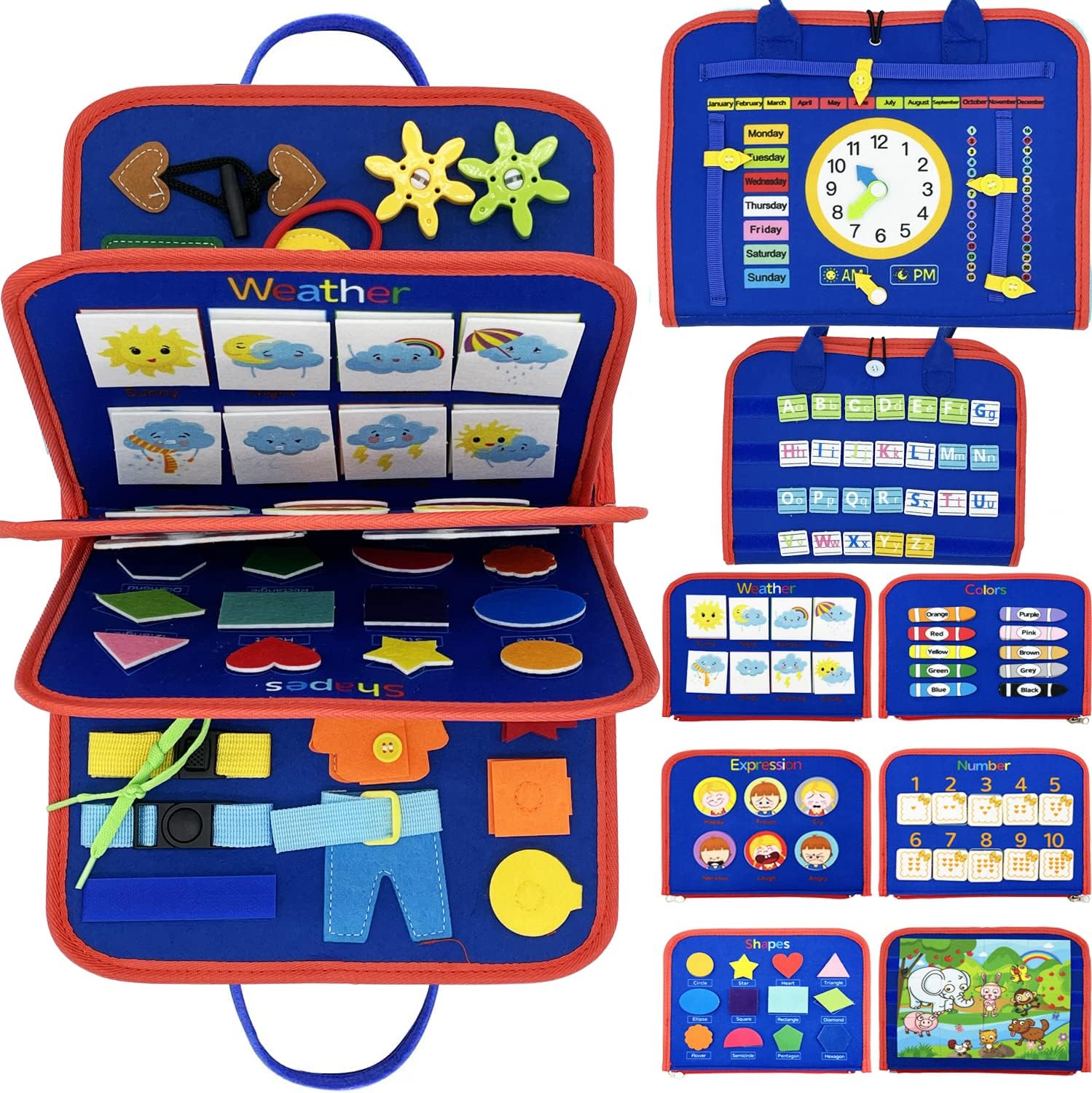 Busy Board, Toddler Travel Toys, Quiet Book, Sensory Toys for Toddlers