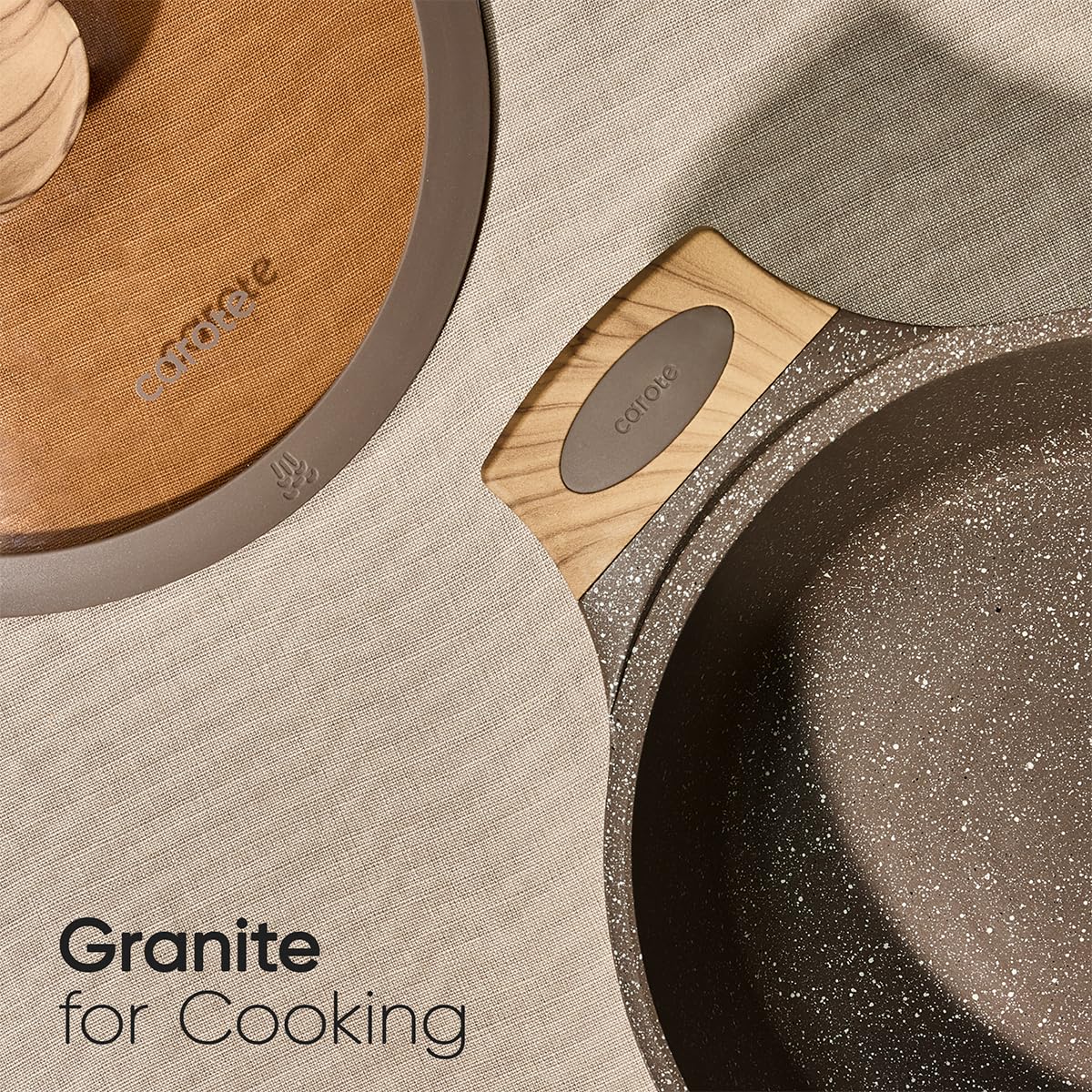 CAROTE 31pcs Nonstick Pots and Pans Set, Cookware Sets with Square Pan view 8