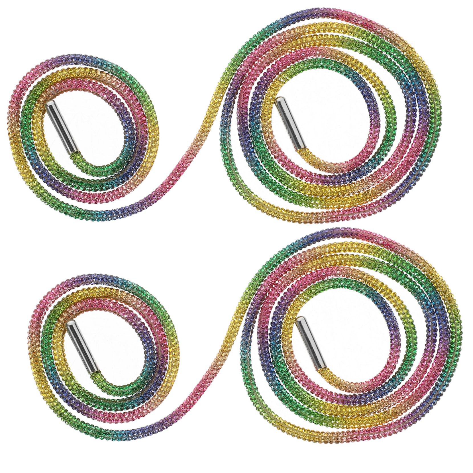 5 Pares Cordón De Cristal Cordón De Zapato De Diamantes De Imitación Cordones De Zapatos Planos Pedrería Diamantes De Imitación Más Cuerda De Algodón Más Pegamento Colorful