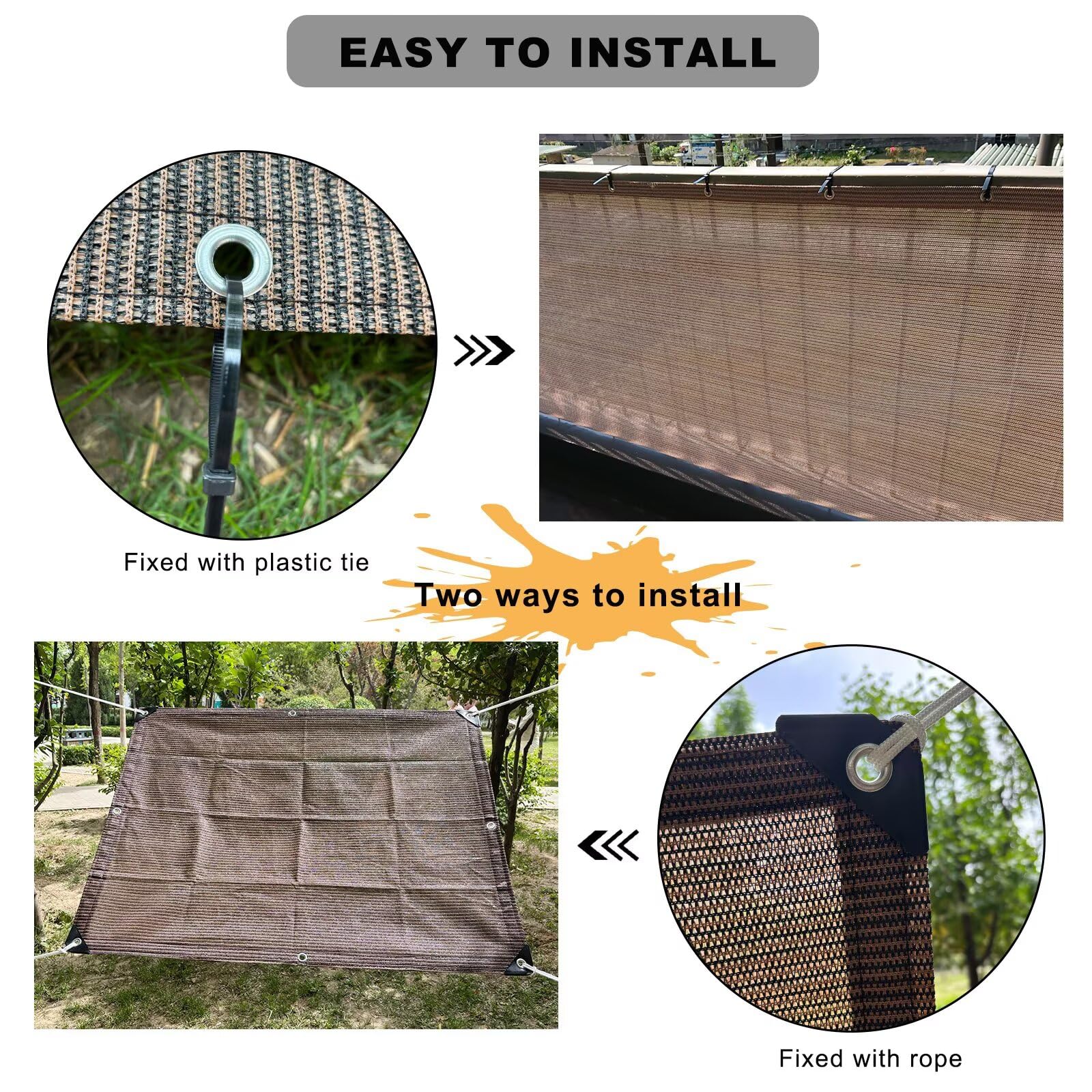Protezione UV e antivento per balcone, 300 x 950 cm, per recinzioni da giardino, copertura parasole, copertura per balcone, materiale resistente alle intemperie