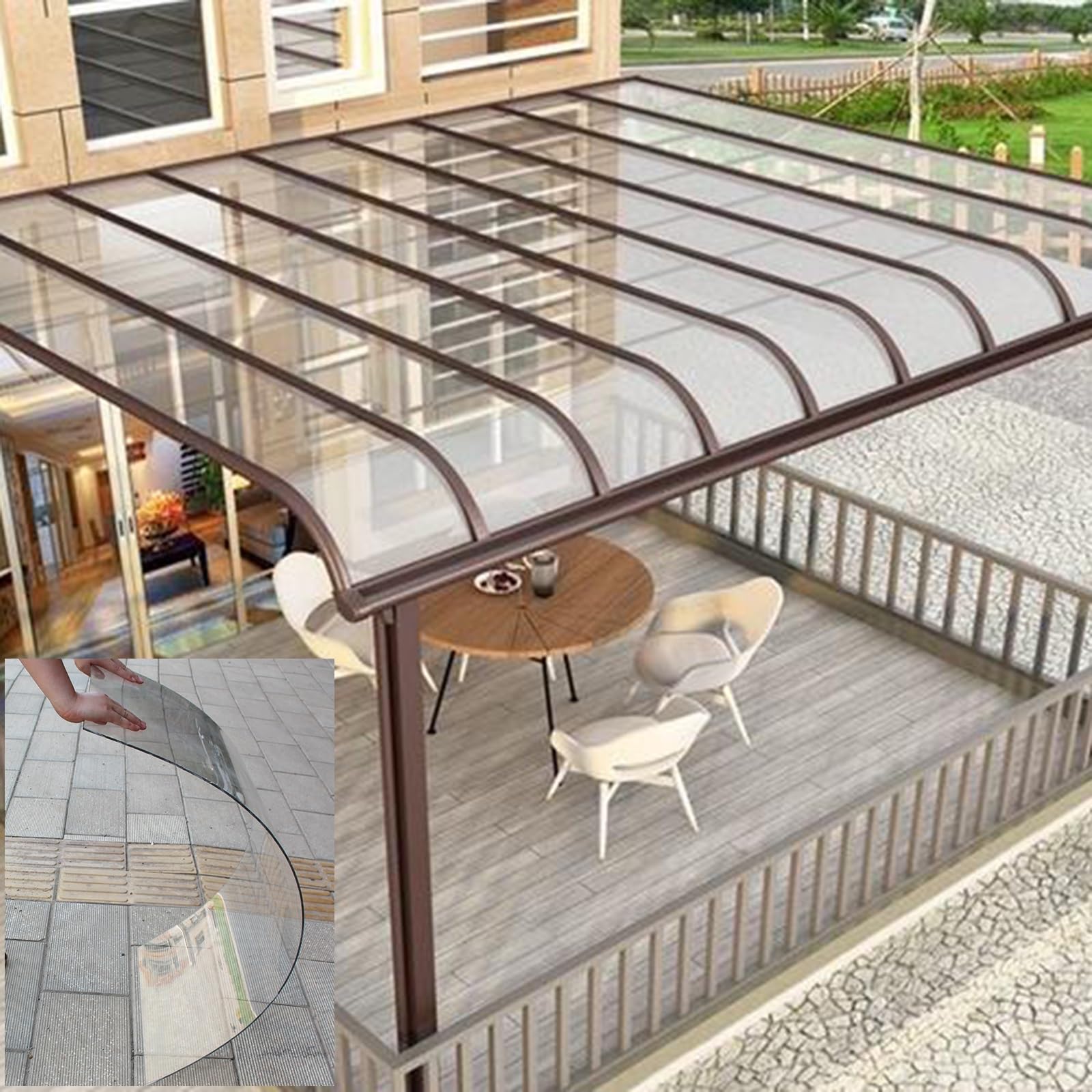 Policarbonato Placas Transparente Planchas Transparentes Tejados 1.5MM Protección UV Paneles de Techo Transparente PVC planchas Techo de marquesina para Exteriores(Clear,150x200cm)