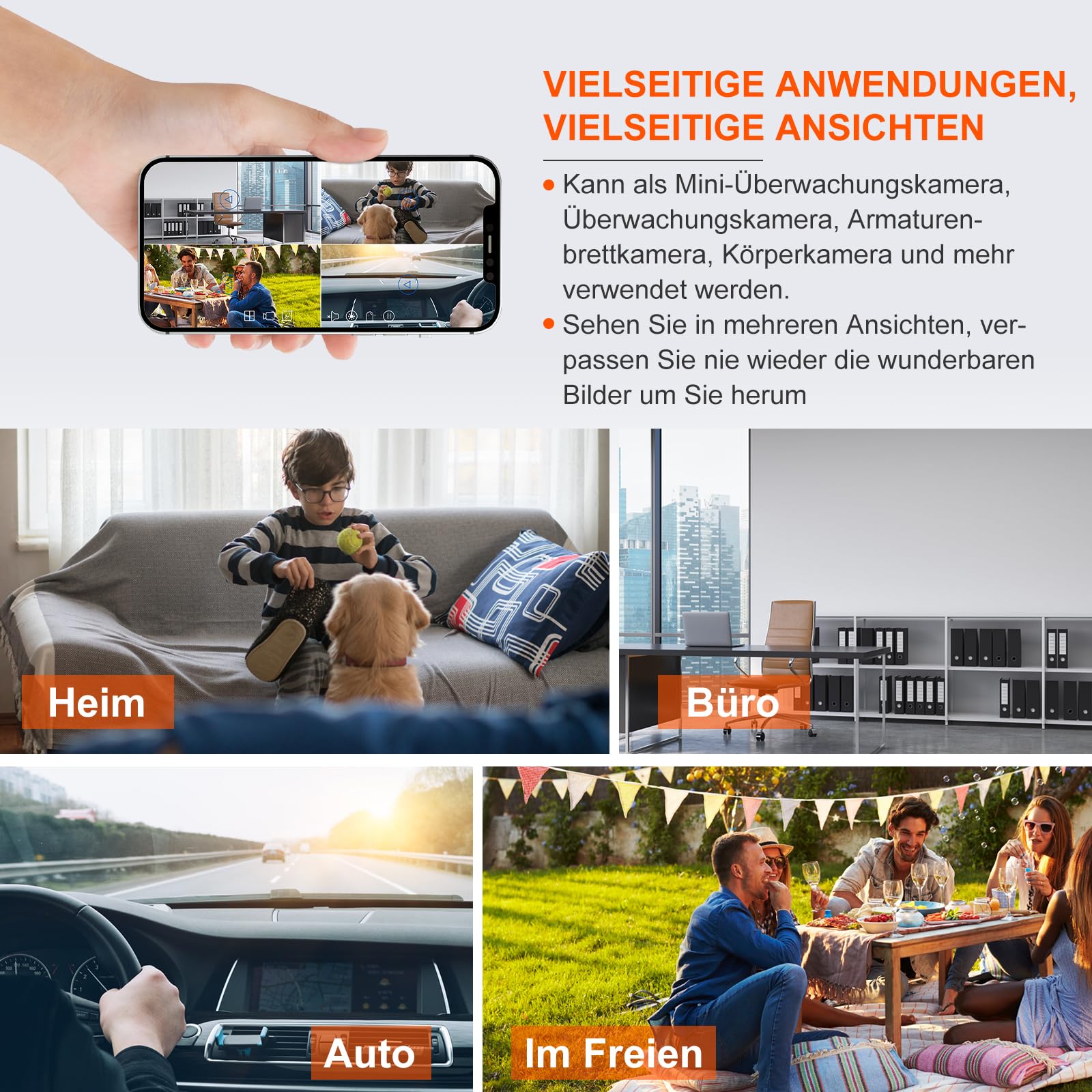 Bextgoo Mini Kamera, Überwachungskamera Innen, WLAN oder Ohne WLAN Optionen, 4K Mini Überwachungskamera mit 32GB Speicherkarte, Bewegungserkennung, Nachtsicht,150° Weitwinkelansicht(Schwarz)