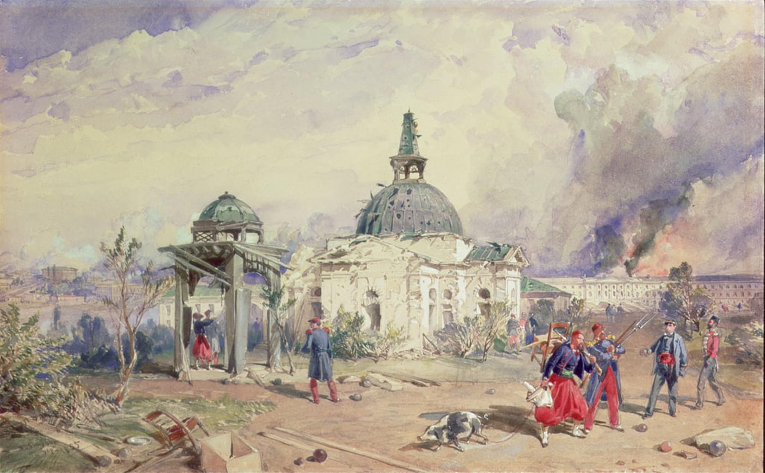 RZHRHJES Famous Painting Poster Art Canvas Print Retro Picture a View of Sebastopol by William Crimea Simpson Poster Wall Art for Office Decor 60x90cm