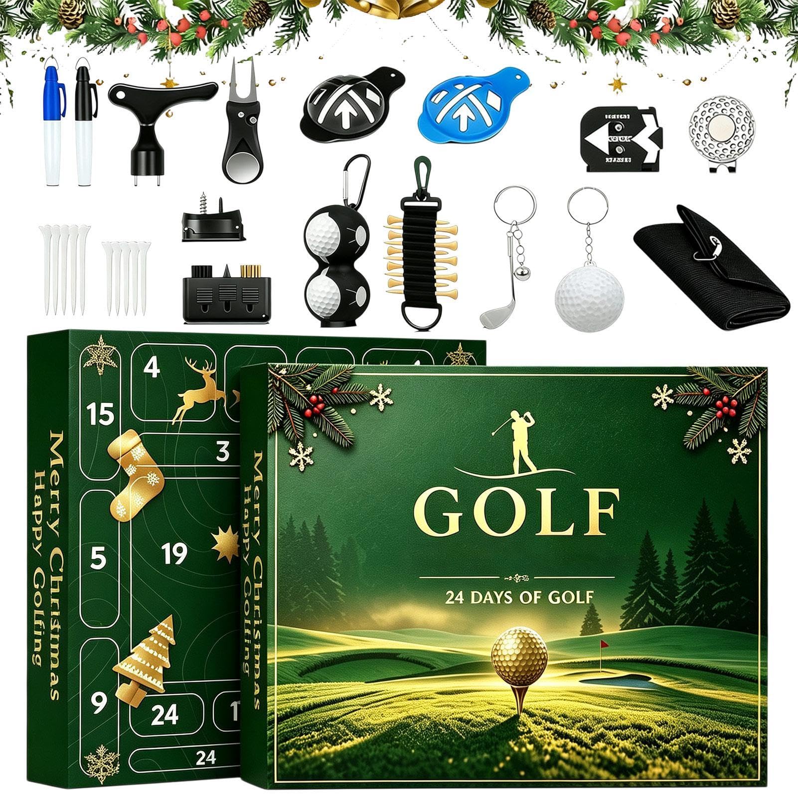 Calendario 'Avvento Golf Di Natale Set Accessori Golf 24 Giorni